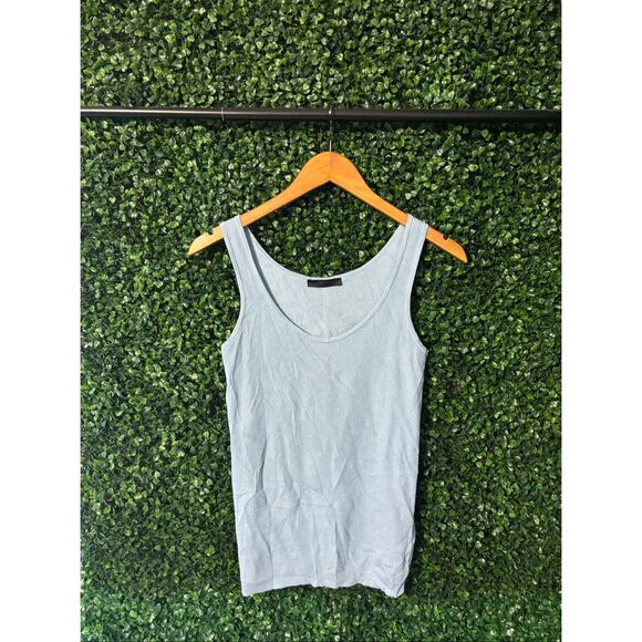 The Row Merino Wool Silk Steel Blue Tank Top Sz Small - Picture 1 of 4